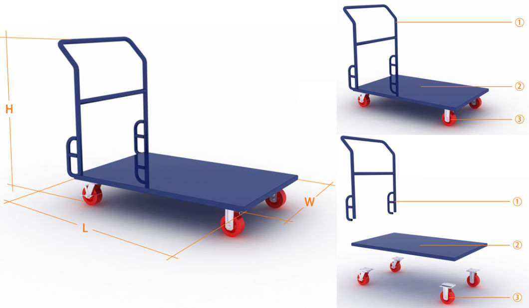 High Quality Foldable Stacking Transport Steel Platform Hand Cart