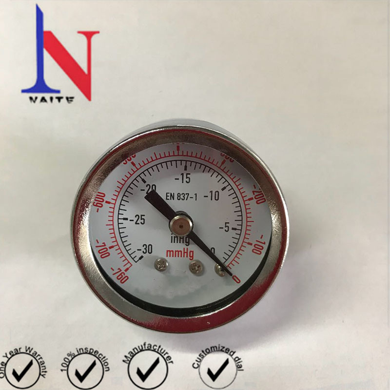 40mm Dial Face Steel Case Back Thread Vacuum Gauge