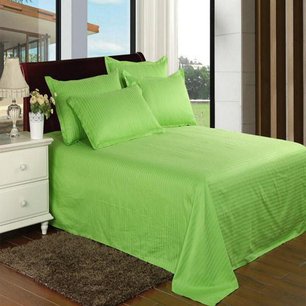 Stock Satin Stripe Bedding Set Bedsheet for Hotel/Home (DPF1059)