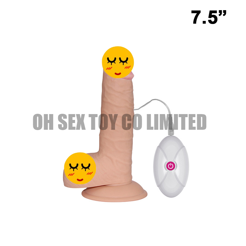 8 Inches Wire Remote Control Vibrating Dildo for Men