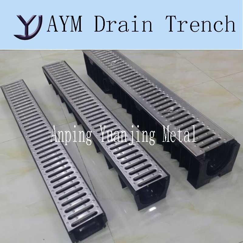 Plastic Drain Channel with Plastic Grating