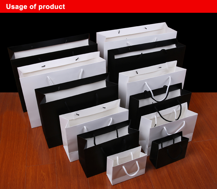 Offset Printing Kraft Paper Hand Bag with Silk Ribbon
