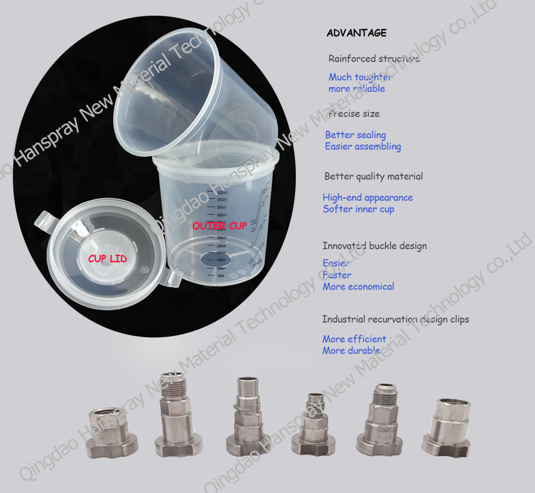 Paint Measuring Cups and Spray Gun Cup with Good Quality for Car Body Repair