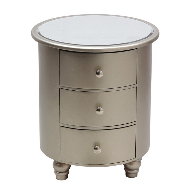 Oval 3 Drawer Cabinet End Table
