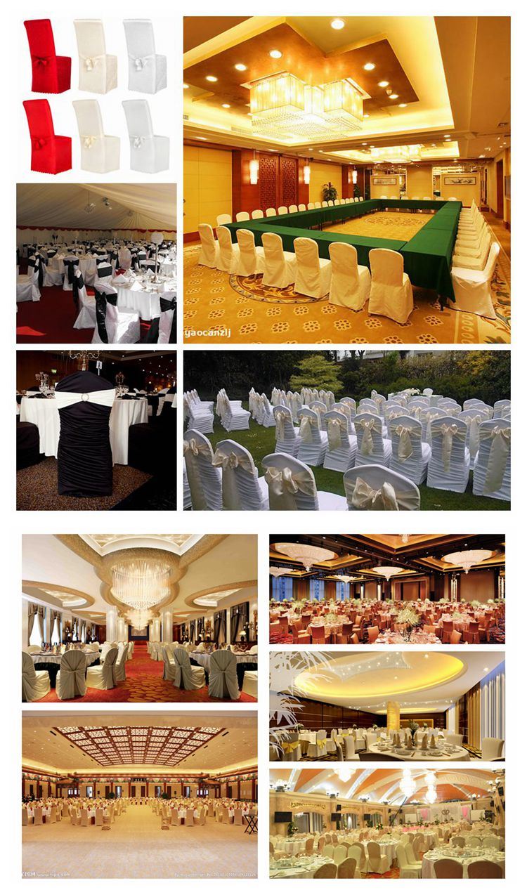 Wholesale Wedding Event Banquet White Spandex Chair Cover Polyester Table Cover (YC-805)