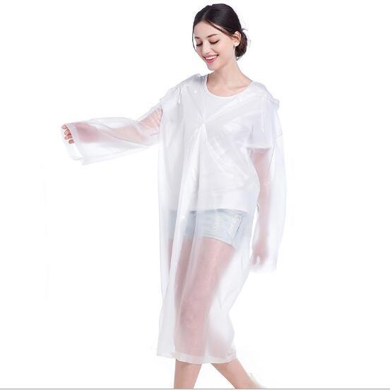 Clear Disposable PE Folding Pocket Raincoat