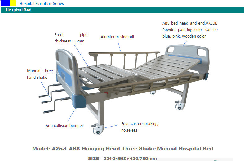 Hospital Bed Nursing Bed Patient Bed Three Two Function Medical Bed Manufacture