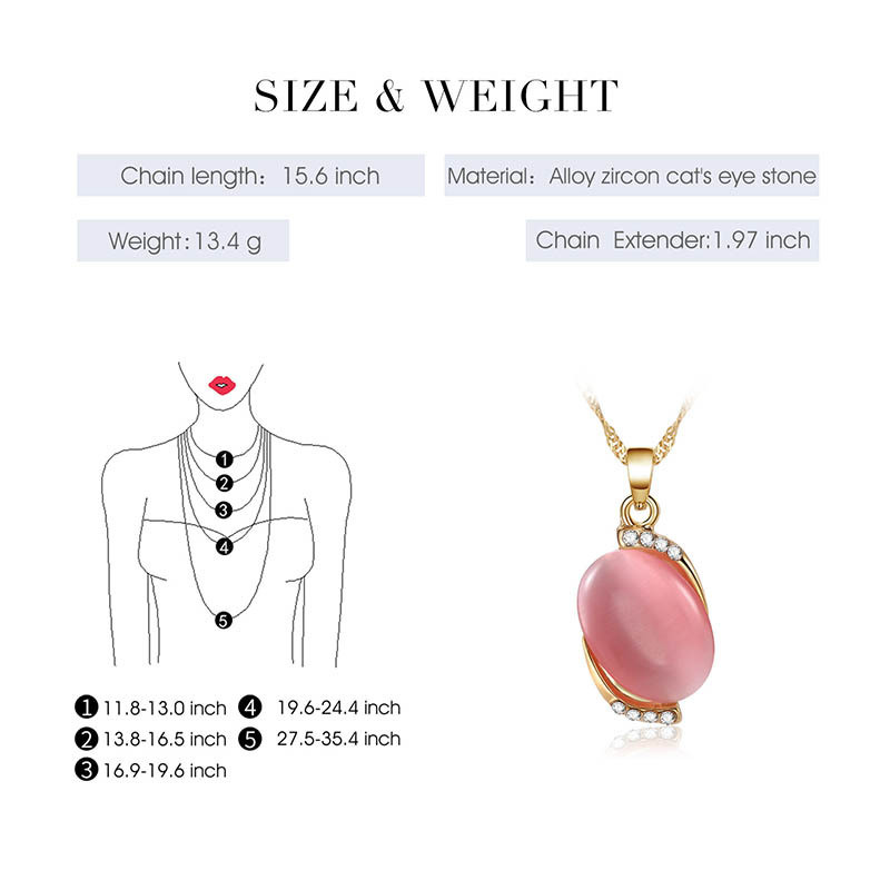 Latest Design Zircon Pink Opal Necklace Earrings Jewelry Set