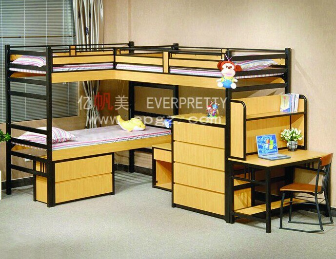 New Arrival School Dormitory Student Bunk Bed with Study Desk