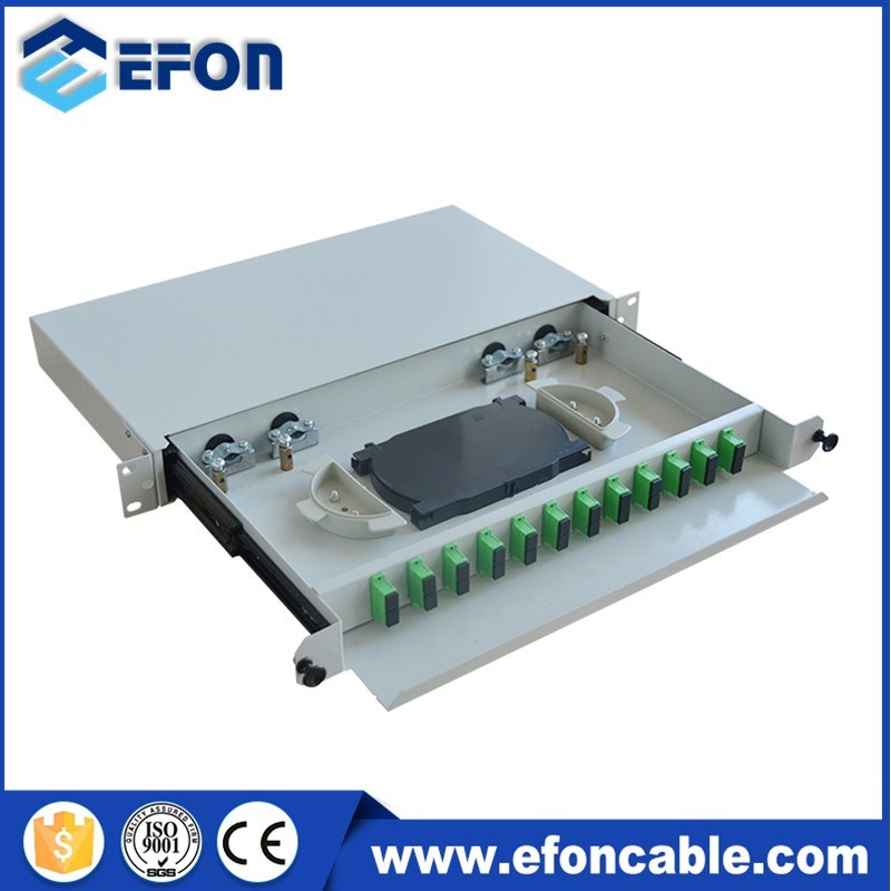 Rack Mount Slide-out Type 24 Fiber 48 Fiberfiber Distribution Enclosures Fiber Optic Patch Panel