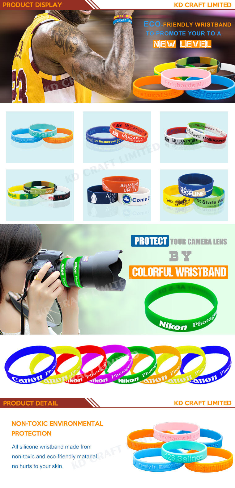 High Quality Segmented Promotional Items Wristband Customized Gift Keychain Manufacture