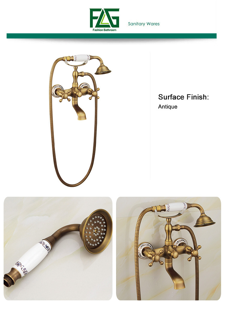 FLG Shower Set with Ceramic Handle Antique Finished