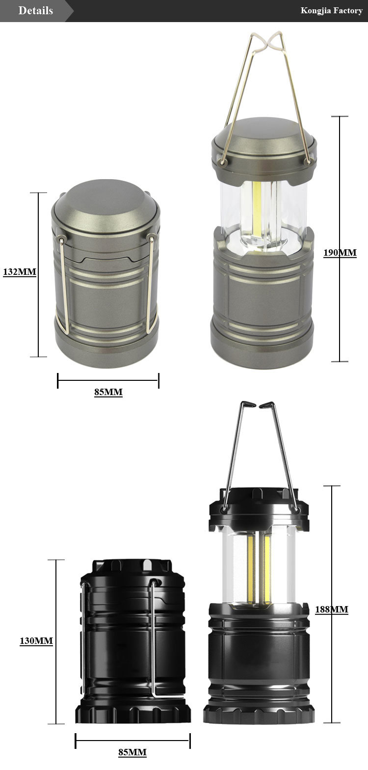 Portable Lamp Easy Foldable Emergencyled Camping Lantern