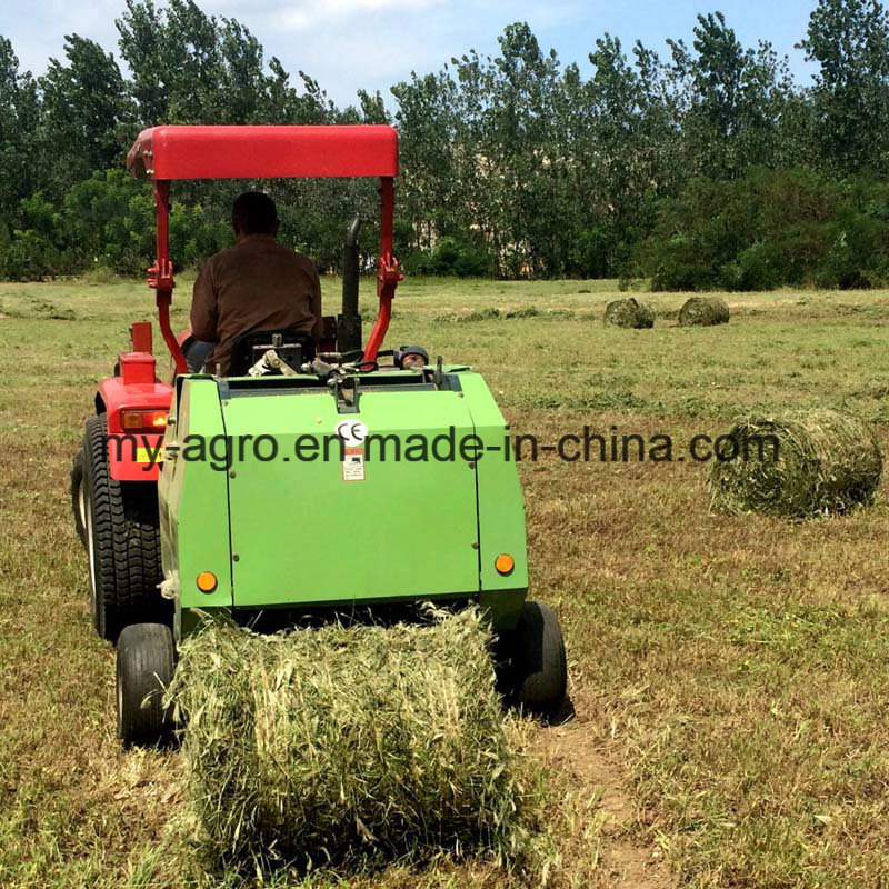 Small Tractor Hitched Mini Hay Bale Making Machine Round Baler