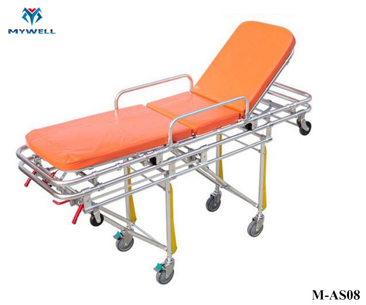 M-As08 Hot Sale Adjustable Aluminium Ambulance Rescue Stretcher Bed