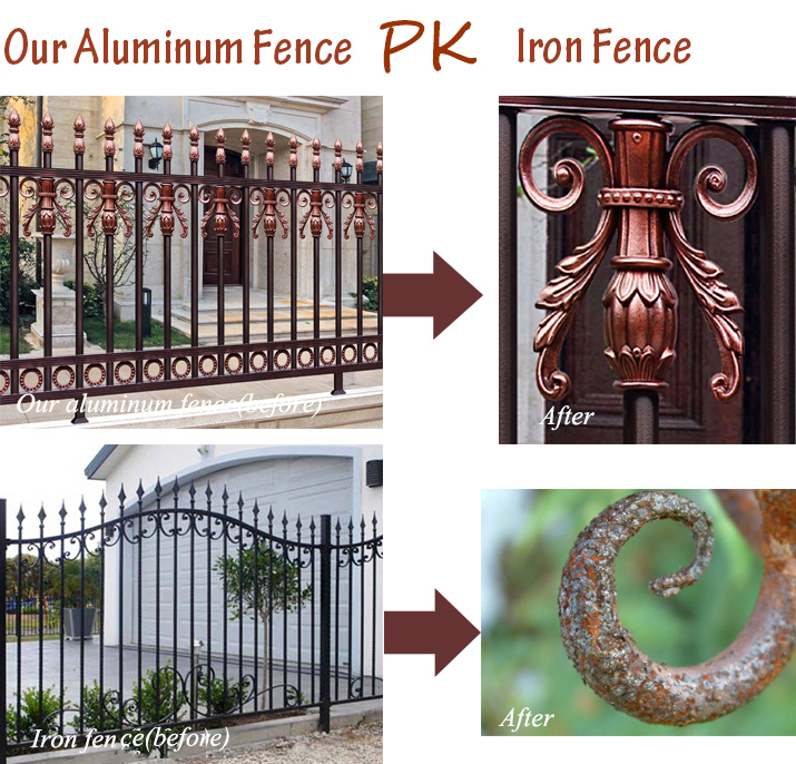 Ornamental Metal Aluminum Garden Fence Security Steel Fence for Decoration
