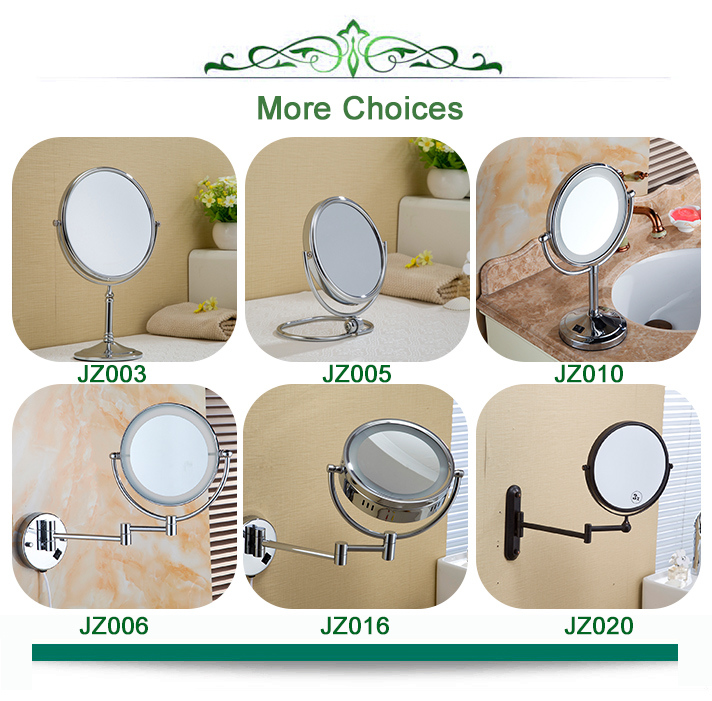 Brass Bathroom Magnifying Mirror Chrome Finish with LED