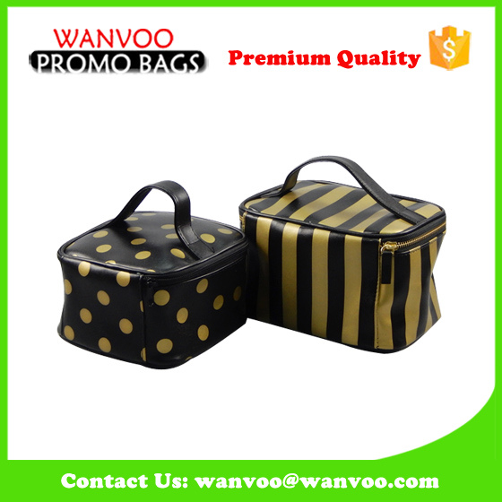 Ladies Fashion Style Cosmetic Bag with Handle for Travel Makeup