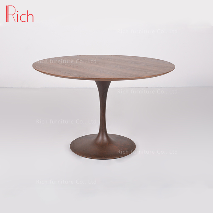 New Style Home Furniture Round Dining Table in Walnut Wood