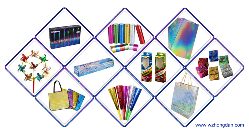 Colorful PVC Glossy Embossed Holographic Wrapping Film