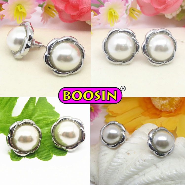 Newest Fashion Jewellery Silver Plated Stud Pearl Earring for Women (21742)