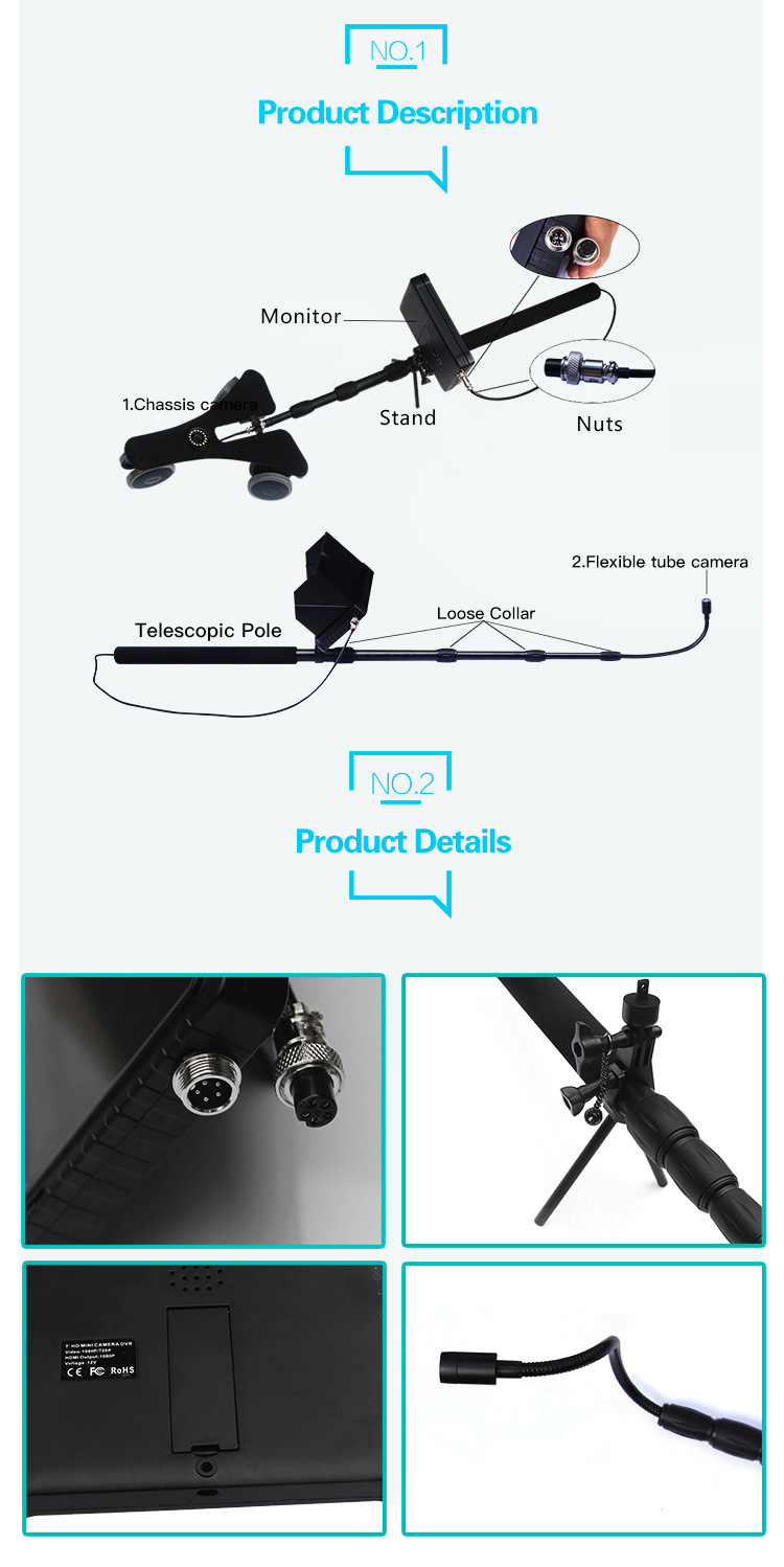 OEM! ! ! Flexible 5MP 16LED 18mm Digital Camera Telescopic Pole Inspection Camera, Handheld Video/ Under Vehicle Surveillance Camera System