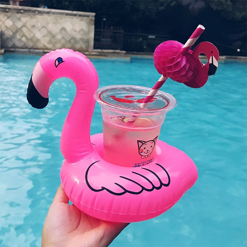 Flamingo Floating Inflatable Drink Holder for Pool Swimming Accessories