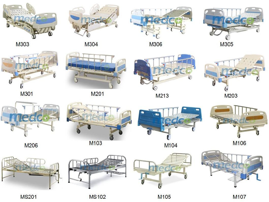 Ce & ISO Stainless Steel Manual Bed Two Functions Hospital Bed
