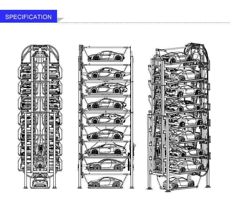 Ce Approved Vertical Rotary Lifting Car Parking Equipment