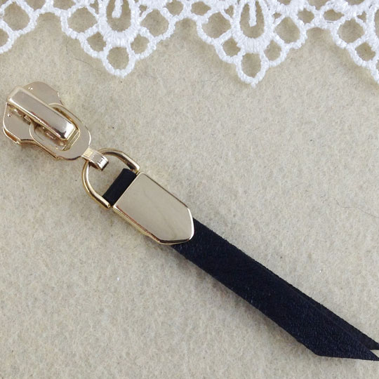 High Quality Zip Head Zipper Pulls for Leather Bags Suede