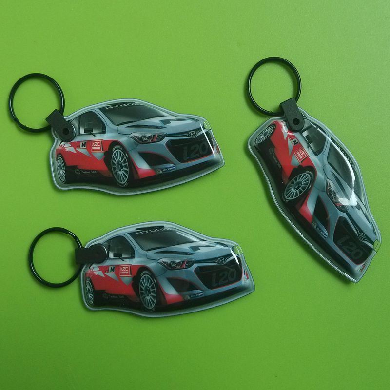 Keyring Customized Logo Promotional Flat Car PVC LED Flashlight