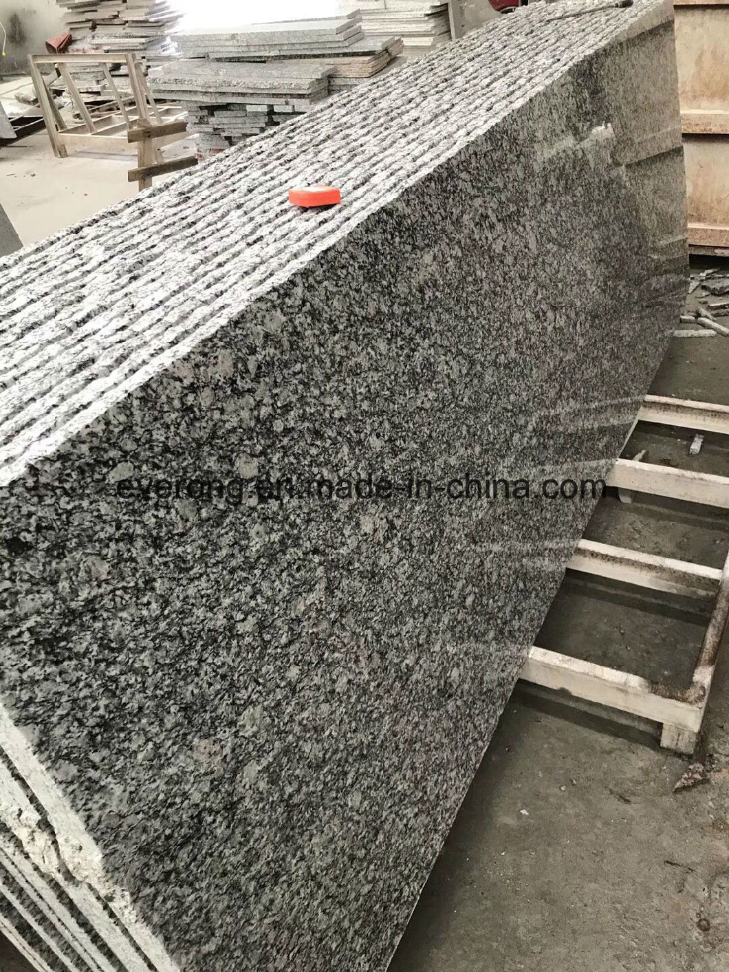 Polished Chinese Natural Sea Flower Grey Granite Stone Stairs Tread Steps