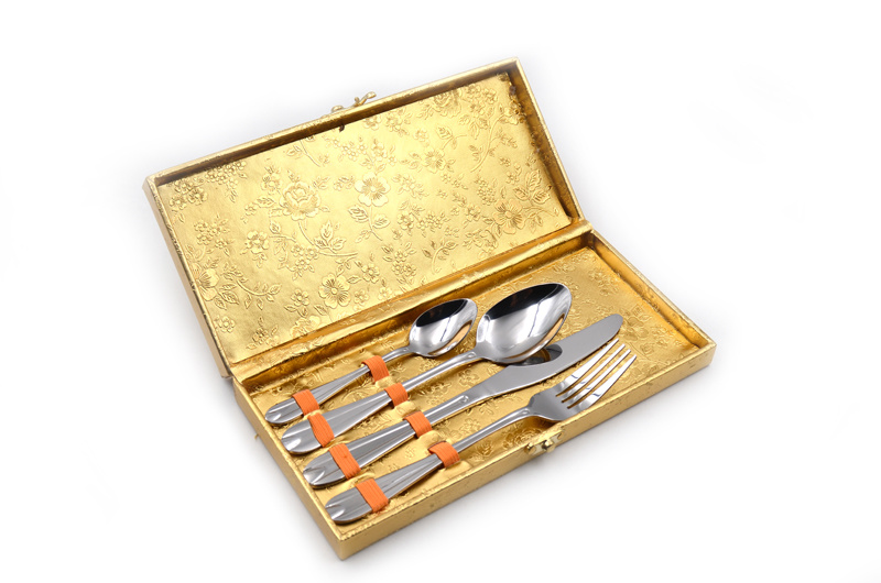 Wholesale Gold Plated Flatware Christmas Rose Gold Cutlery Set