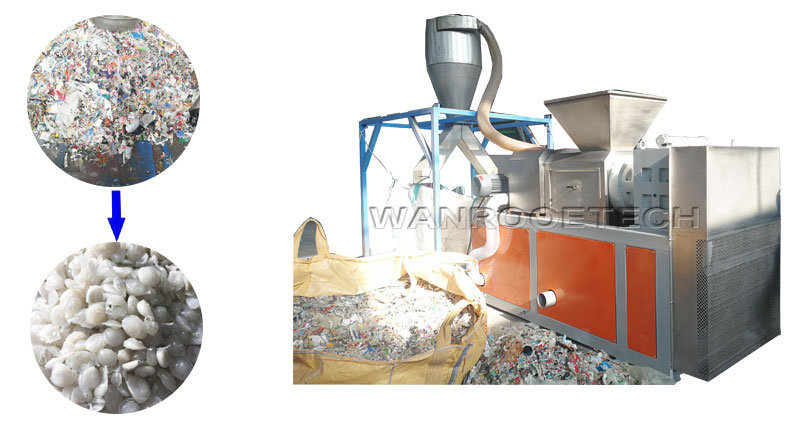 New Technology Plastic Film Squeezing Drying Granulating Machine