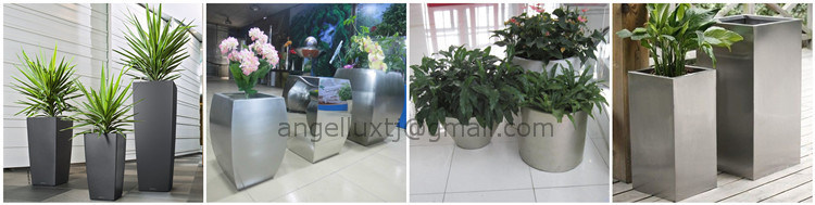 New Decoration Material Stainless Steel Flower Pot for Commercial Mall