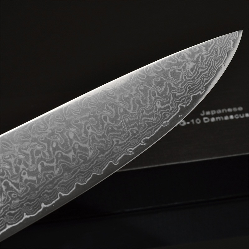 Anti Rust Damascus Pattern Steel Blade with Wooden Handle Beef Meat Veggies Cutting Chef Knife (WD47)