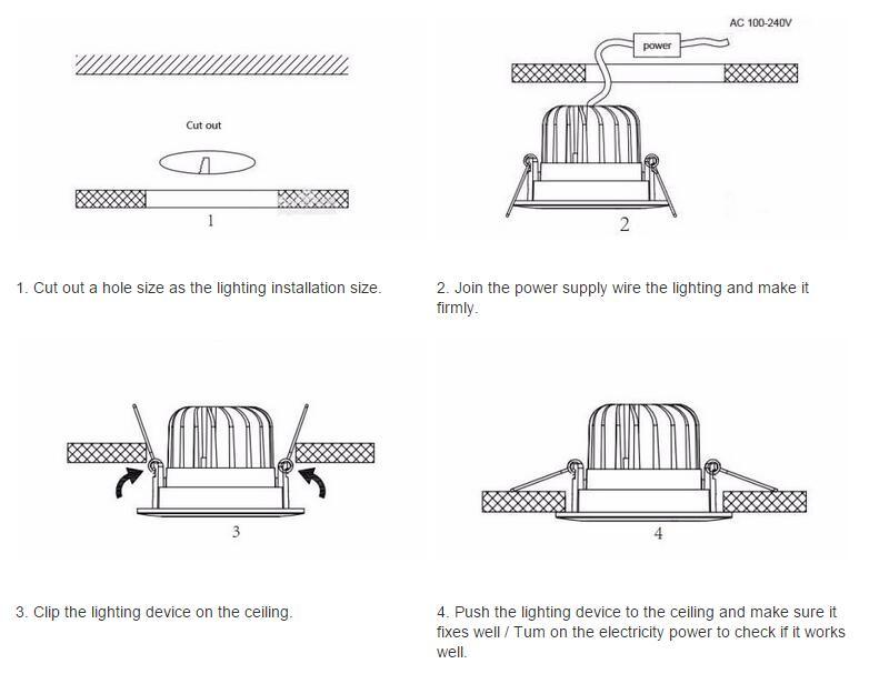 China LED Lighting LED Ceiling Light Recessed Down Light