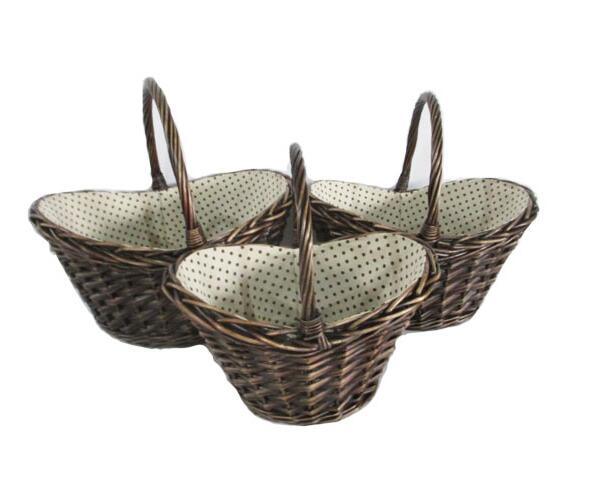 Handle Wicker Basket Gift Basket S/3