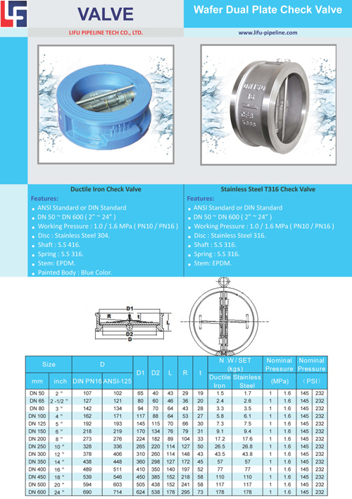 High Quality Wafer Check Valve China Supplier