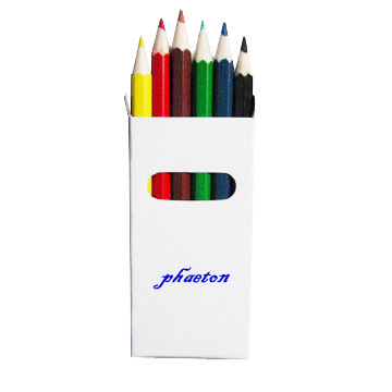 6PCS Short Color Pencils for Promotion Packed in 4c Printing Paperbox