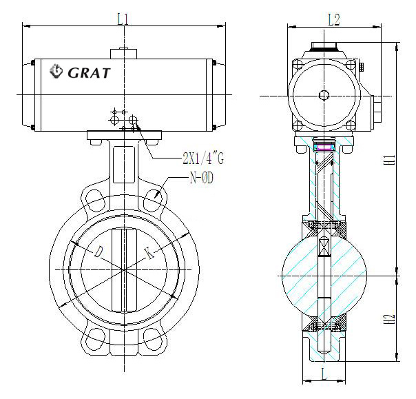 API 609 Dn150 Triple Offset Metal Seal Stainless Steel Pneumatic Butterfly Valve