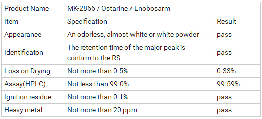 Inhibitors Sarms Ostarine(Mk-2866) CAS: 401900-40-1 to increase muscle and extend endurance