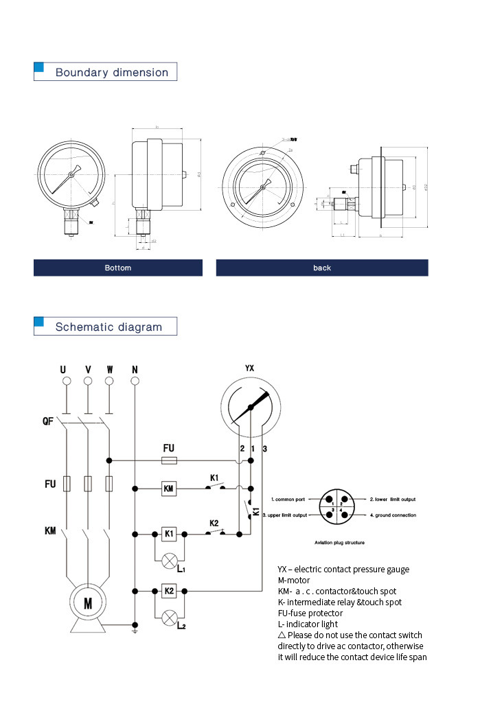 Hot Selling Shock - Resistant Electric Contact Pressure GaugeÂ 