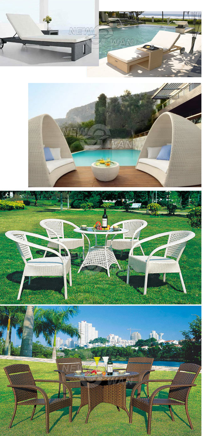 Waterproof PE Rattan Outdoor Sofa Set with Patio Umbrella (Furniture)