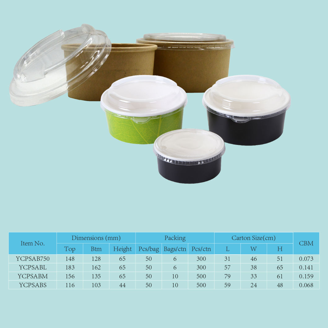 Biodegradable Packaging Disposable Kraft Paper Soup Bowl