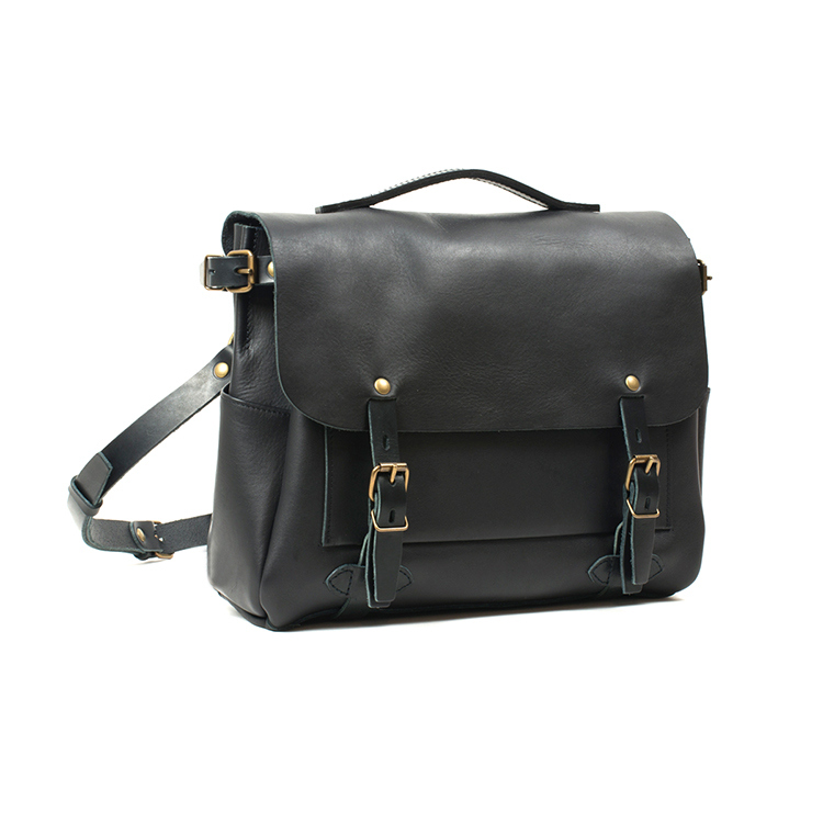 China Factory Price 13inches Laptop Black Leather Messenger for Men