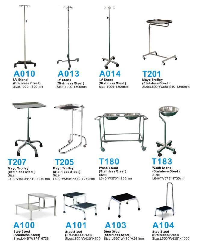 High Quality Medical Stainless Steel Two Steel Step Stool, Hospital Metal Double Step Stool