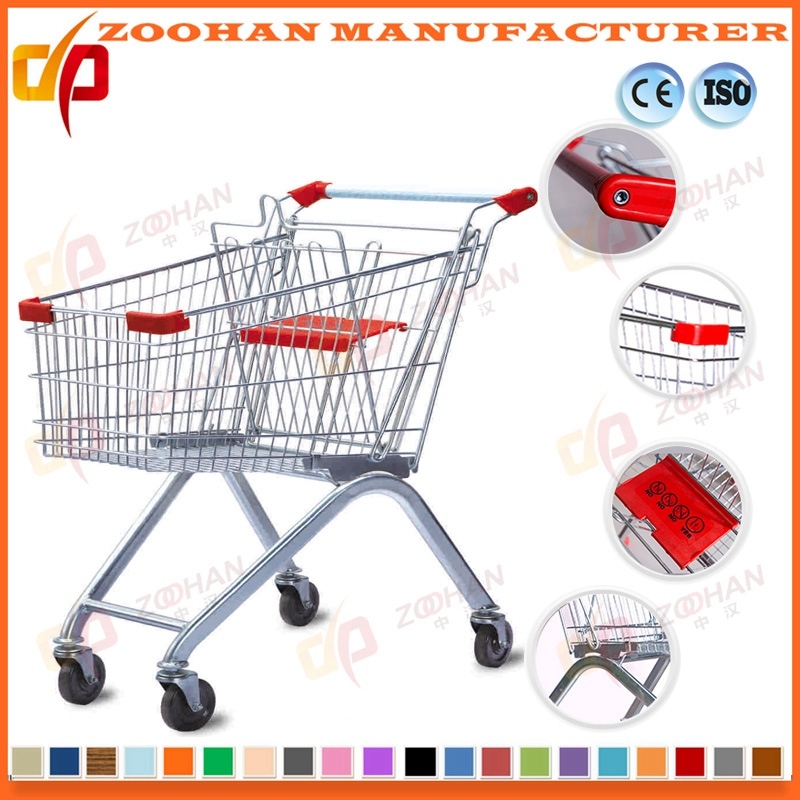 Competetive European Style Zinc Mall Hand Cart Shopping Trolley (Zht108)