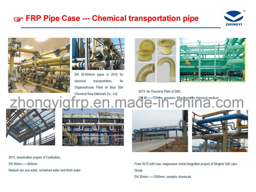 China Manufacturer FRP / GRP Fiberglass Plastic Pipe Fitting