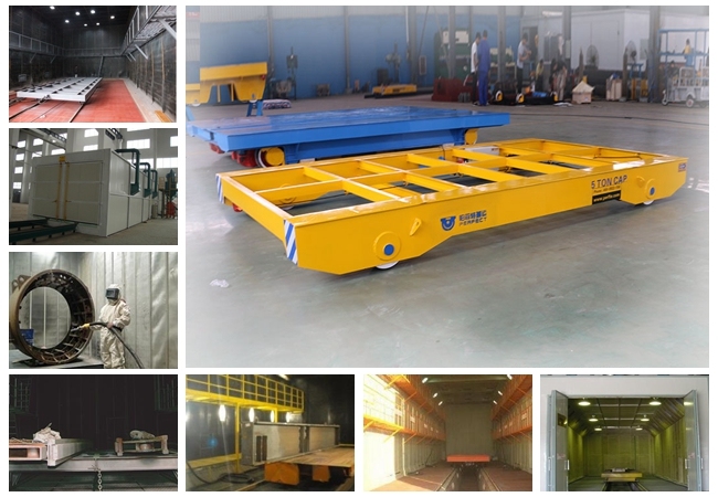 Spray Booth Using Electric Flat Cart for Processing Industry